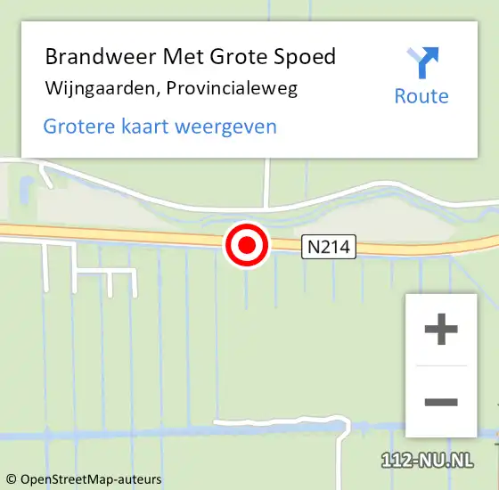 Locatie op kaart van de 112 melding: Brandweer Met Grote Spoed Naar Wijngaarden, Provincialeweg op 8 maart 2019 01:22