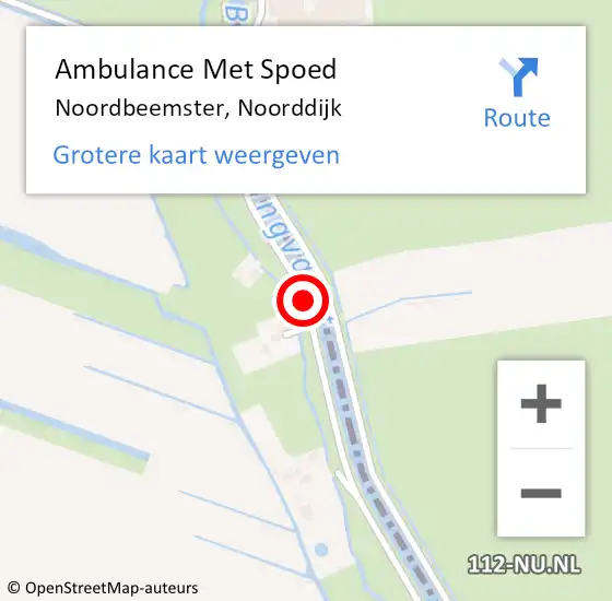 Locatie op kaart van de 112 melding: Ambulance Met Spoed Naar Noordbeemster, Noorddijk op 8 maart 2019 03:08