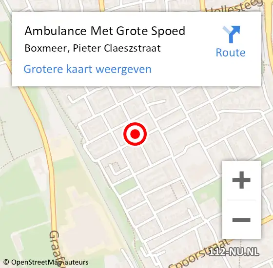 Locatie op kaart van de 112 melding: Ambulance Met Grote Spoed Naar Boxmeer, Pieter Claeszstraat op 8 maart 2019 03:34