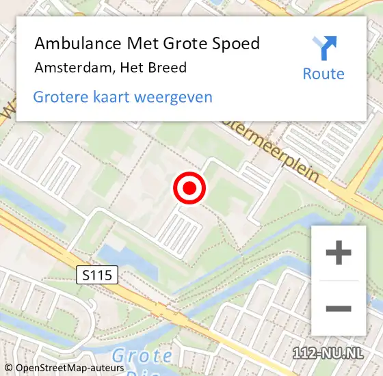 Locatie op kaart van de 112 melding: Ambulance Met Grote Spoed Naar Amsterdam, Het Laagt op 8 maart 2019 05:56