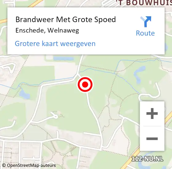 Locatie op kaart van de 112 melding: Brandweer Met Grote Spoed Naar Enschede, Welnaweg op 8 maart 2019 08:53
