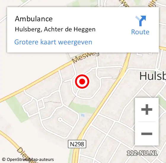 Locatie op kaart van de 112 melding: Ambulance Hulsberg, Achter de Heggen op 25 maart 2014 17:23