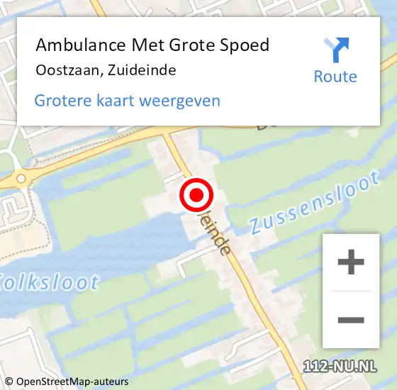 Locatie op kaart van de 112 melding: Ambulance Met Grote Spoed Naar Oostzaan, Zuideinde op 8 maart 2019 12:37