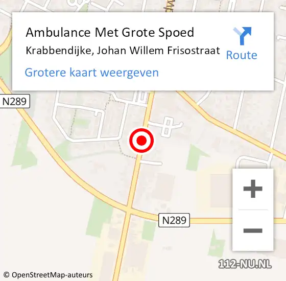 Locatie op kaart van de 112 melding: Ambulance Met Grote Spoed Naar Krabbendijke, Johan Willem Frisostraat op 8 maart 2019 13:04