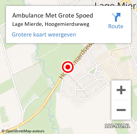 Locatie op kaart van de 112 melding: Ambulance Met Grote Spoed Naar Lage Mierde, Hoogemierdseweg op 8 maart 2019 13:49