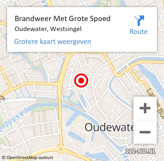 Locatie op kaart van de 112 melding: Brandweer Met Grote Spoed Naar Oudewater, Westsingel op 8 maart 2019 15:01