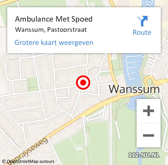 Locatie op kaart van de 112 melding: Ambulance Met Spoed Naar Wanssum, Pastoorstraat op 8 maart 2019 15:09