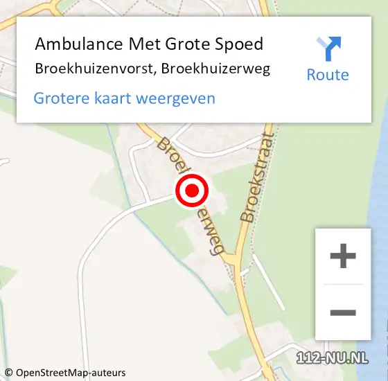 Locatie op kaart van de 112 melding: Ambulance Met Grote Spoed Naar Broekhuizenvorst, Broekhuizerweg op 8 maart 2019 15:43