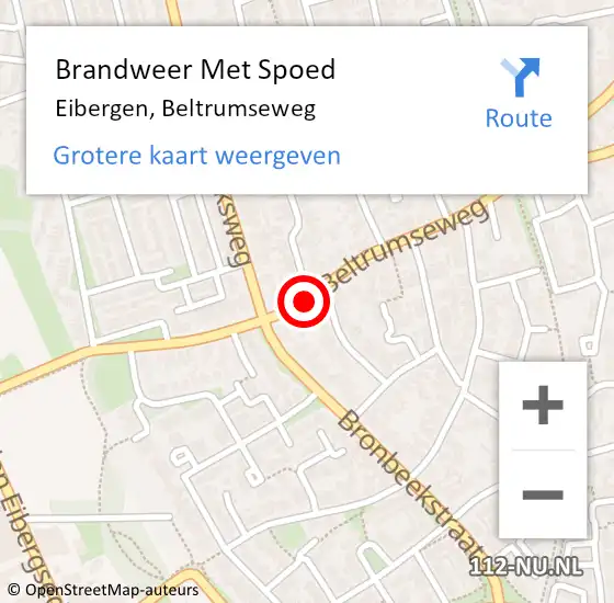 Locatie op kaart van de 112 melding: Brandweer Met Spoed Naar Eibergen, Beltrumseweg op 8 maart 2019 20:57