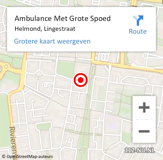 Locatie op kaart van de 112 melding: Ambulance Met Grote Spoed Naar Helmond, Lingestraat op 8 maart 2019 23:02