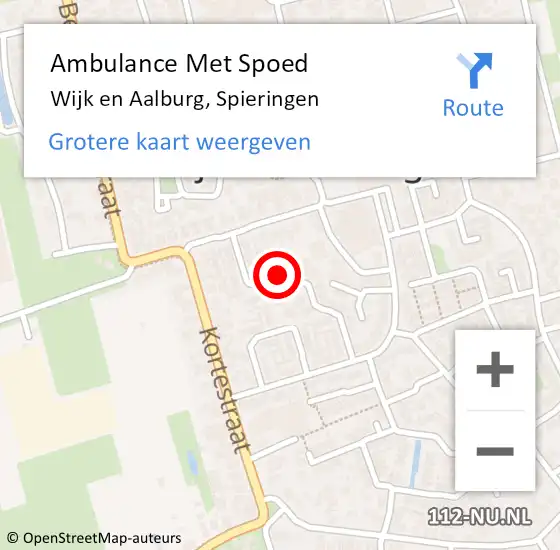 Locatie op kaart van de 112 melding: Ambulance Met Spoed Naar Wijk en Aalburg, Spieringen op 8 maart 2019 23:23