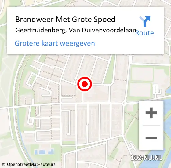 Locatie op kaart van de 112 melding: Brandweer Met Grote Spoed Naar Geertruidenberg, Van Duivenvoordelaan op 9 maart 2019 03:52