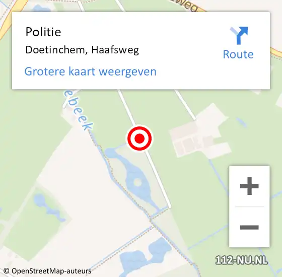 Locatie op kaart van de 112 melding: Politie Doetinchem, Haafsweg op 9 maart 2019 05:01
