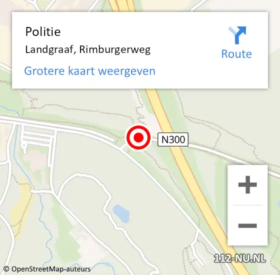 Locatie op kaart van de 112 melding: Politie Landgraaf, Rimburgerweg op 9 maart 2019 05:54