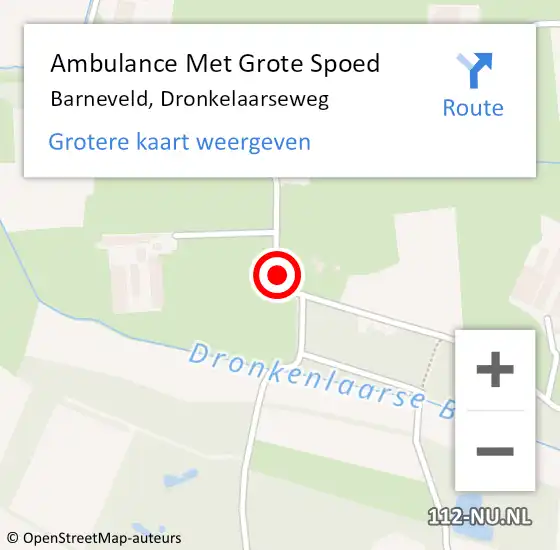 Locatie op kaart van de 112 melding: Ambulance Met Grote Spoed Naar Terschuur, Dronkelaarseweg op 9 maart 2019 08:11