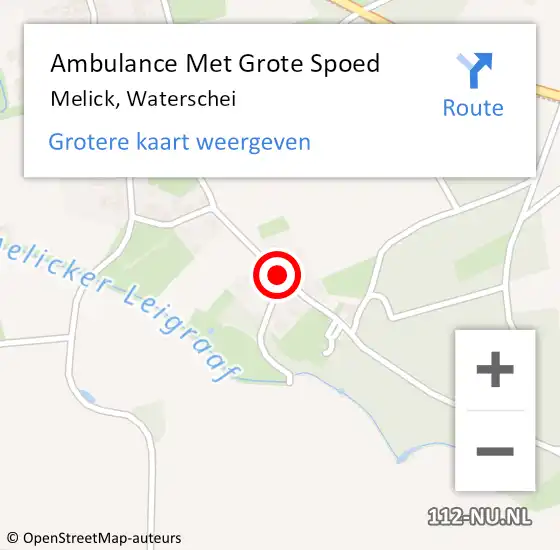 Locatie op kaart van de 112 melding: Ambulance Met Grote Spoed Naar Melick, Waterschei op 9 maart 2019 08:24