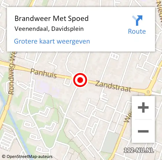 Locatie op kaart van de 112 melding: Brandweer Met Spoed Naar Veenendaal, Davidsplein op 9 maart 2019 09:49