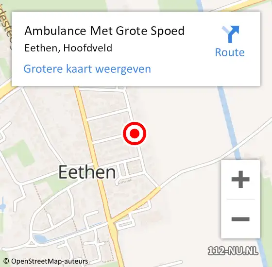 Locatie op kaart van de 112 melding: Ambulance Met Grote Spoed Naar Eethen, Hoofdveld op 9 maart 2019 13:04