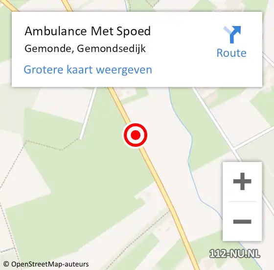 Locatie op kaart van de 112 melding: Ambulance Met Spoed Naar Gemonde, Gemondsedijk op 9 maart 2019 13:13