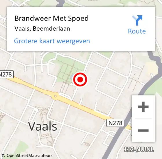 Locatie op kaart van de 112 melding: Brandweer Met Spoed Naar Vaals, Beemderlaan op 9 maart 2019 13:18