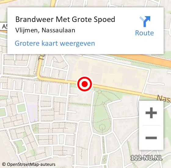 Locatie op kaart van de 112 melding: Brandweer Met Grote Spoed Naar Vlijmen, Nassaulaan op 9 maart 2019 13:18