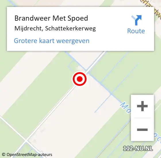 Locatie op kaart van de 112 melding: Brandweer Met Spoed Naar Mijdrecht, Schattekerkerweg op 9 maart 2019 13:25