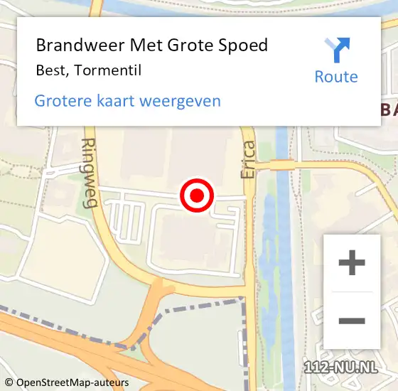 Locatie op kaart van de 112 melding: Brandweer Met Grote Spoed Naar Best, Tormentil op 9 maart 2019 14:58