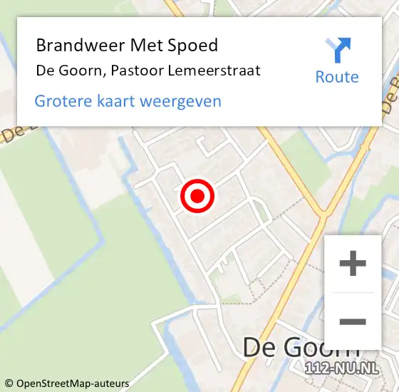 Locatie op kaart van de 112 melding: Brandweer Met Spoed Naar De Goorn, Pastoor Lemeerstraat op 9 maart 2019 15:17