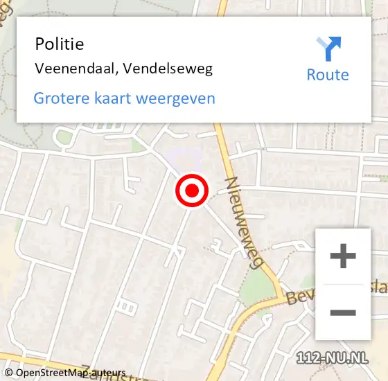 Locatie op kaart van de 112 melding: Politie Veenendaal, Vendelseweg op 9 maart 2019 15:26