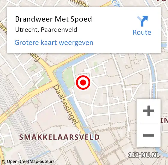 Locatie op kaart van de 112 melding: Brandweer Met Spoed Naar Utrecht, Paardenveld op 9 maart 2019 15:29