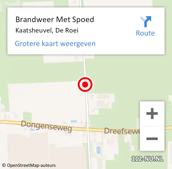 Locatie op kaart van de 112 melding: Brandweer Met Spoed Naar Kaatsheuvel, De Roei op 9 maart 2019 16:15