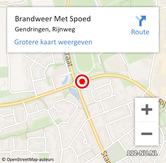 Locatie op kaart van de 112 melding: Brandweer Met Spoed Naar Gendringen, Rijnweg op 9 maart 2019 16:35