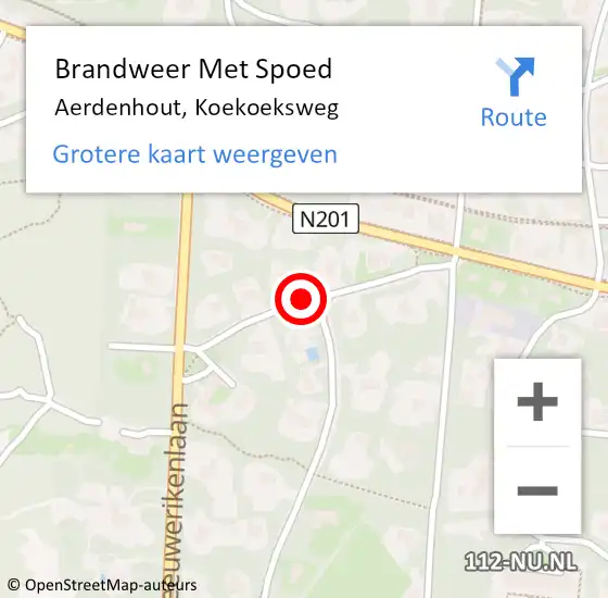 Locatie op kaart van de 112 melding: Brandweer Met Spoed Naar Aerdenhout, Koekoeksweg op 9 maart 2019 16:56