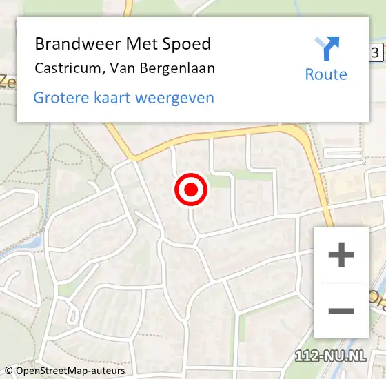 Locatie op kaart van de 112 melding: Brandweer Met Spoed Naar Castricum, Van Bergenlaan op 9 maart 2019 16:58