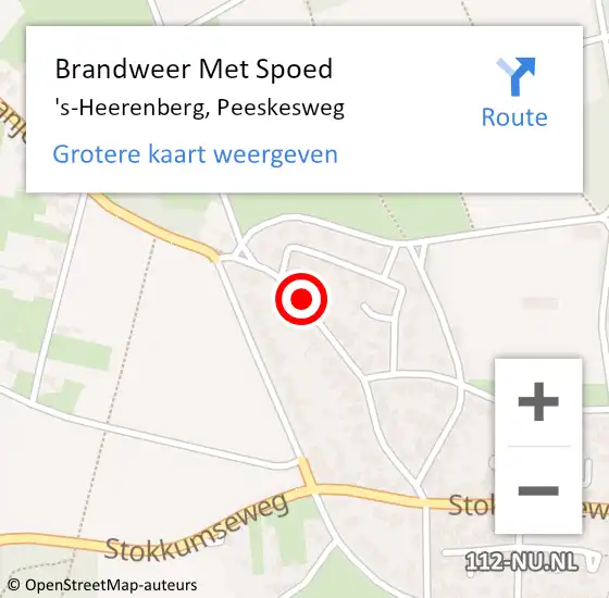 Locatie op kaart van de 112 melding: Brandweer Met Spoed Naar 's-Heerenberg, Peeskesweg op 9 maart 2019 17:01