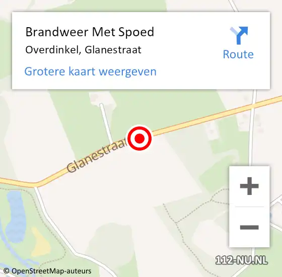 Locatie op kaart van de 112 melding: Brandweer Met Spoed Naar Overdinkel, Glanestraat op 9 maart 2019 17:34