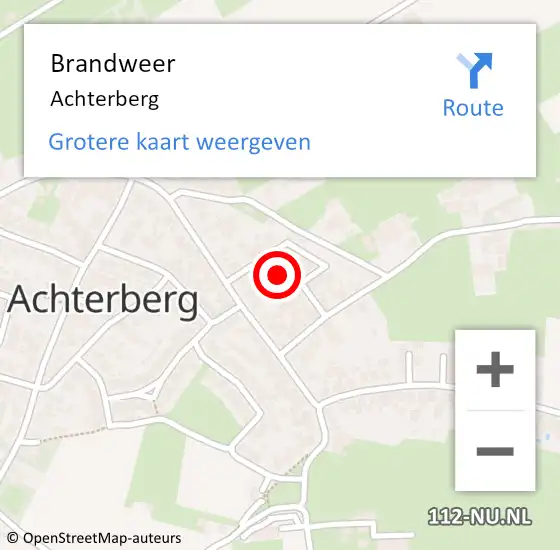 Locatie op kaart van de 112 melding: Brandweer Achterberg op 9 maart 2019 18:35