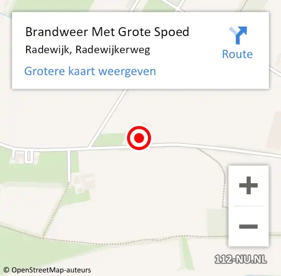 Locatie op kaart van de 112 melding: Brandweer Met Grote Spoed Naar Radewijk, Radewijkerweg op 25 maart 2014 21:08