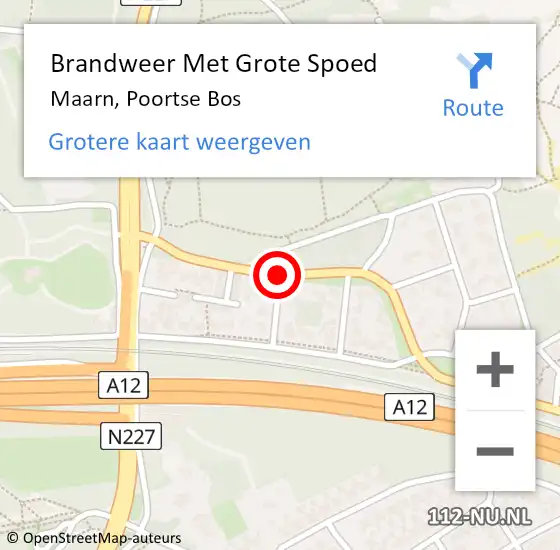 Locatie op kaart van de 112 melding: Brandweer Met Grote Spoed Naar Maarn, Poortse Bos op 9 maart 2019 22:12