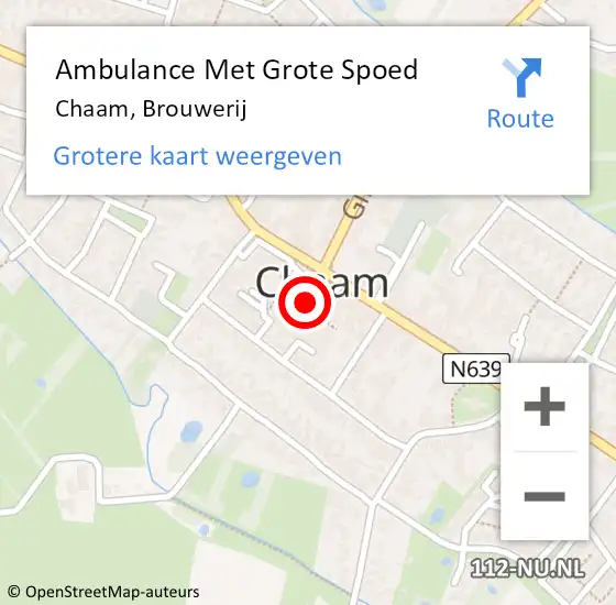 Locatie op kaart van de 112 melding: Ambulance Met Grote Spoed Naar Chaam, Brouwerij op 10 maart 2019 03:12