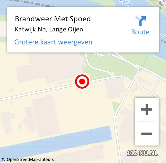 Locatie op kaart van de 112 melding: Brandweer Met Spoed Naar Katwijk Nb, Lange Oijen op 10 maart 2019 04:48