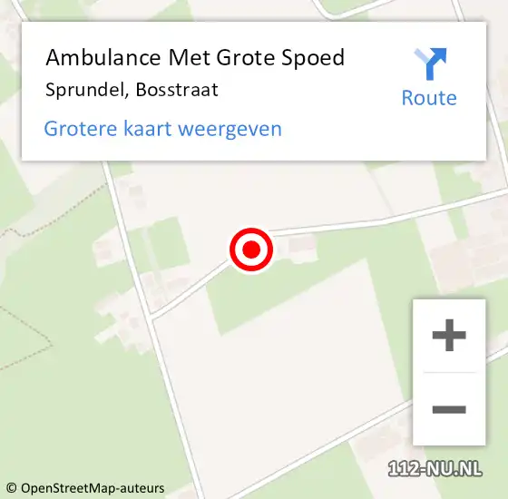 Locatie op kaart van de 112 melding: Ambulance Met Grote Spoed Naar Sprundel, Bosstraat op 10 maart 2019 06:28