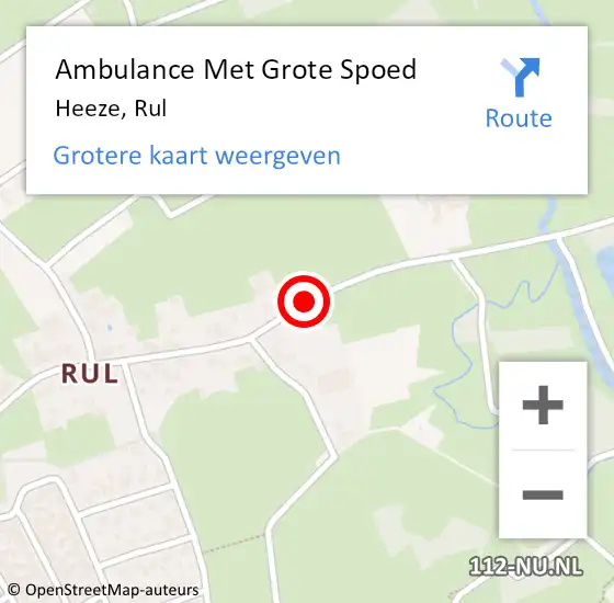 Locatie op kaart van de 112 melding: Ambulance Met Grote Spoed Naar Heeze, Rul op 10 maart 2019 07:35