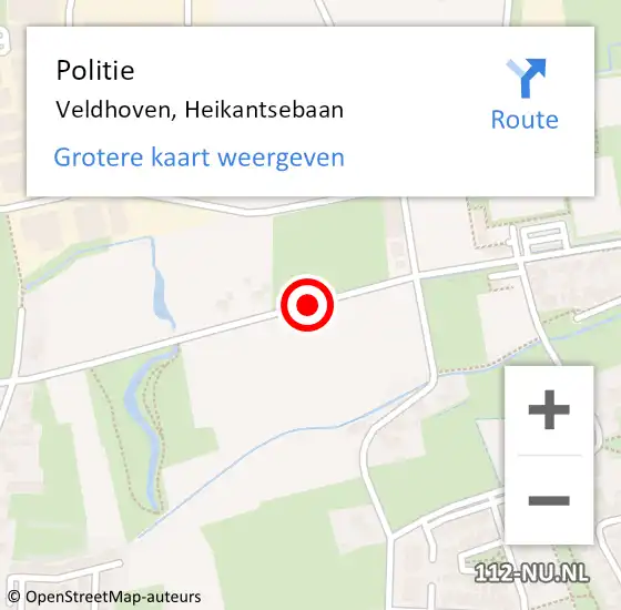 Locatie op kaart van de 112 melding: Politie Veldhoven, Heikantsebaan op 10 maart 2019 09:04