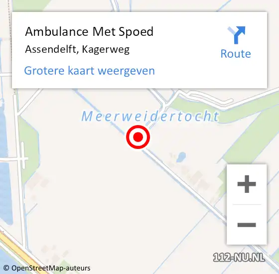 Locatie op kaart van de 112 melding: Ambulance Met Spoed Naar Assendelft, Kagerweg op 10 maart 2019 09:24