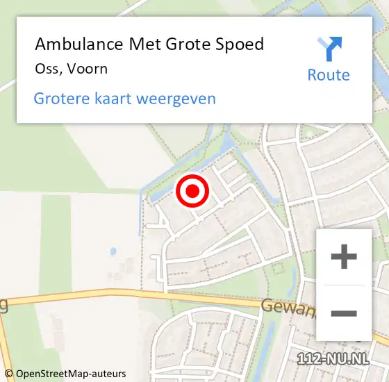 Locatie op kaart van de 112 melding: Ambulance Met Grote Spoed Naar Oss, Voorn op 10 maart 2019 11:27