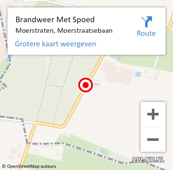 Locatie op kaart van de 112 melding: Brandweer Met Spoed Naar Moerstraten, Moerstraatsebaan op 10 maart 2019 13:34