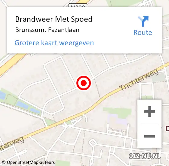 Locatie op kaart van de 112 melding: Brandweer Met Spoed Naar Brunssum, Fazantlaan op 10 maart 2019 13:40