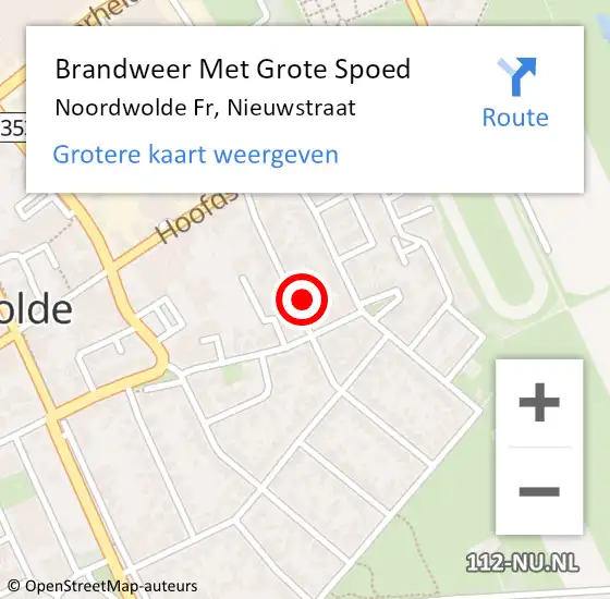 Locatie op kaart van de 112 melding: Brandweer Met Grote Spoed Naar Noordwolde Fr, Nieuwstraat op 25 maart 2014 22:41