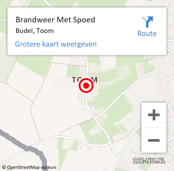 Locatie op kaart van de 112 melding: Brandweer Met Spoed Naar Budel, Toom op 10 maart 2019 14:15